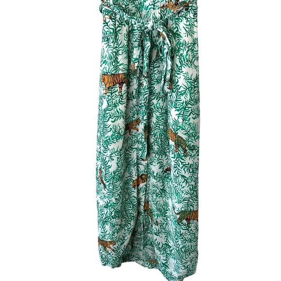 Maeve by Anthropologie Green Tiger Print Button Front Shirt Dress Size 2 - Picture 8 of 14